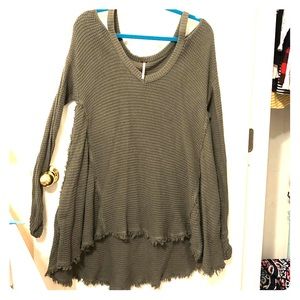 Army Green Free People Sweater Size L- EUC